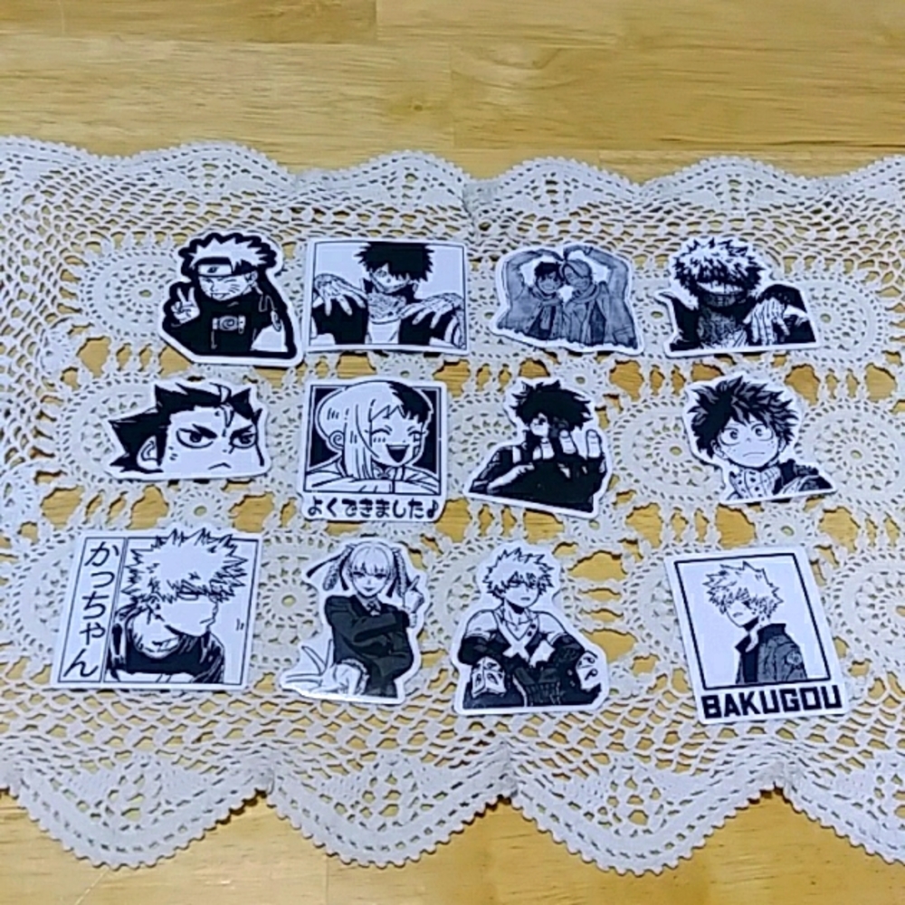 Manga Stickers - Black And White